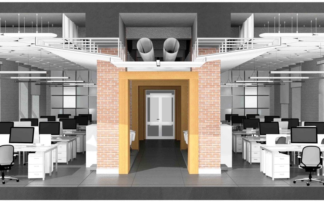 Installation de plenum de soufflage pour ventilation dans les bureaux